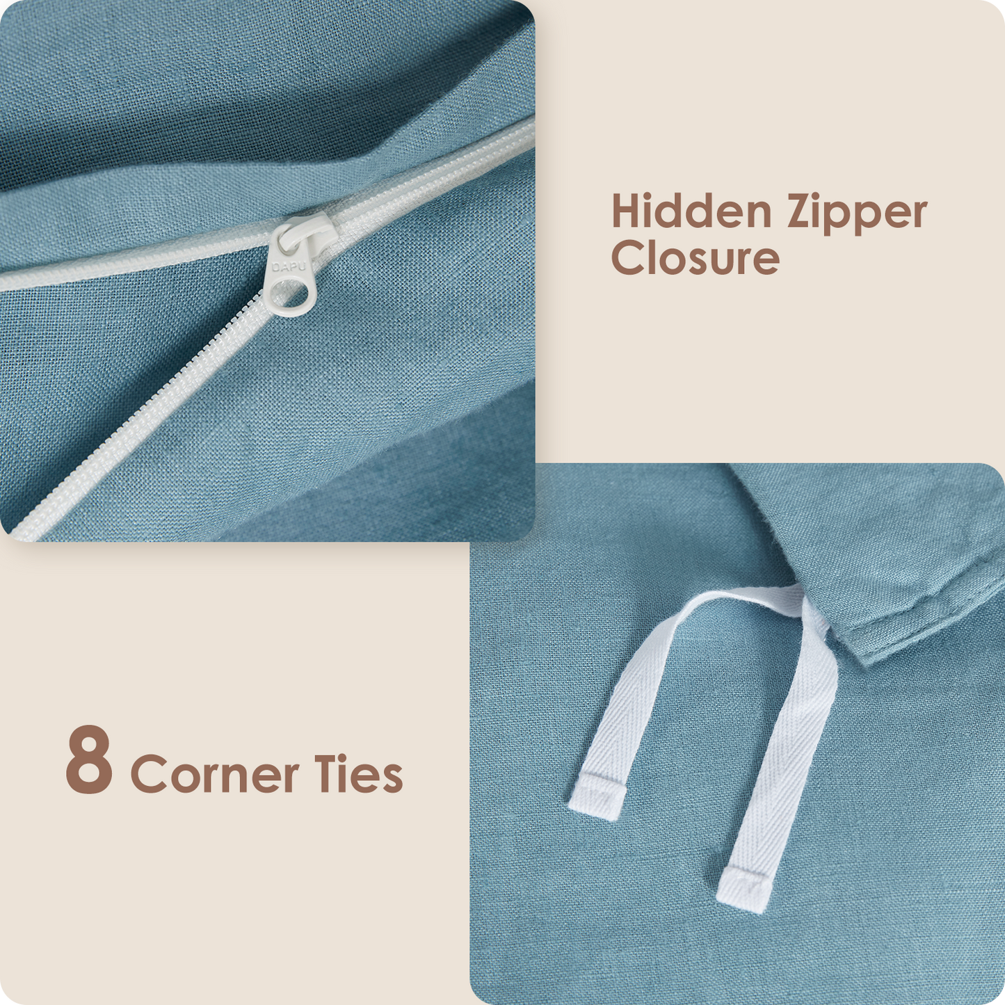 100% Linen Duvet Cover Set