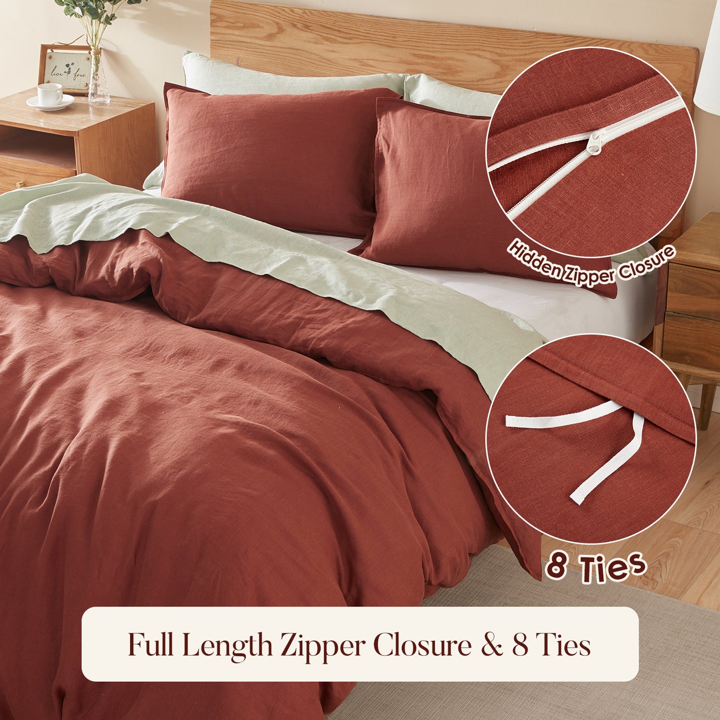 100% Linen Duvet Cover Set