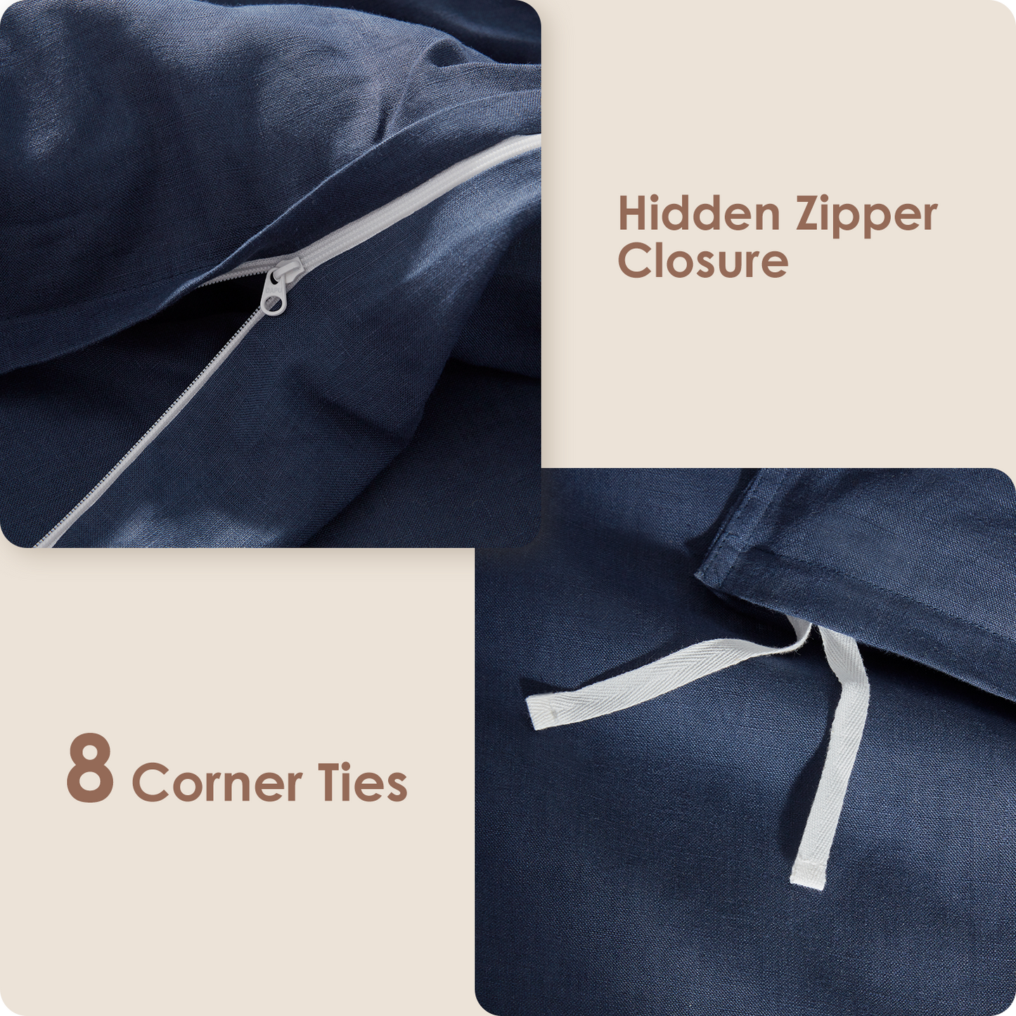 100% Linen Duvet Cover Set