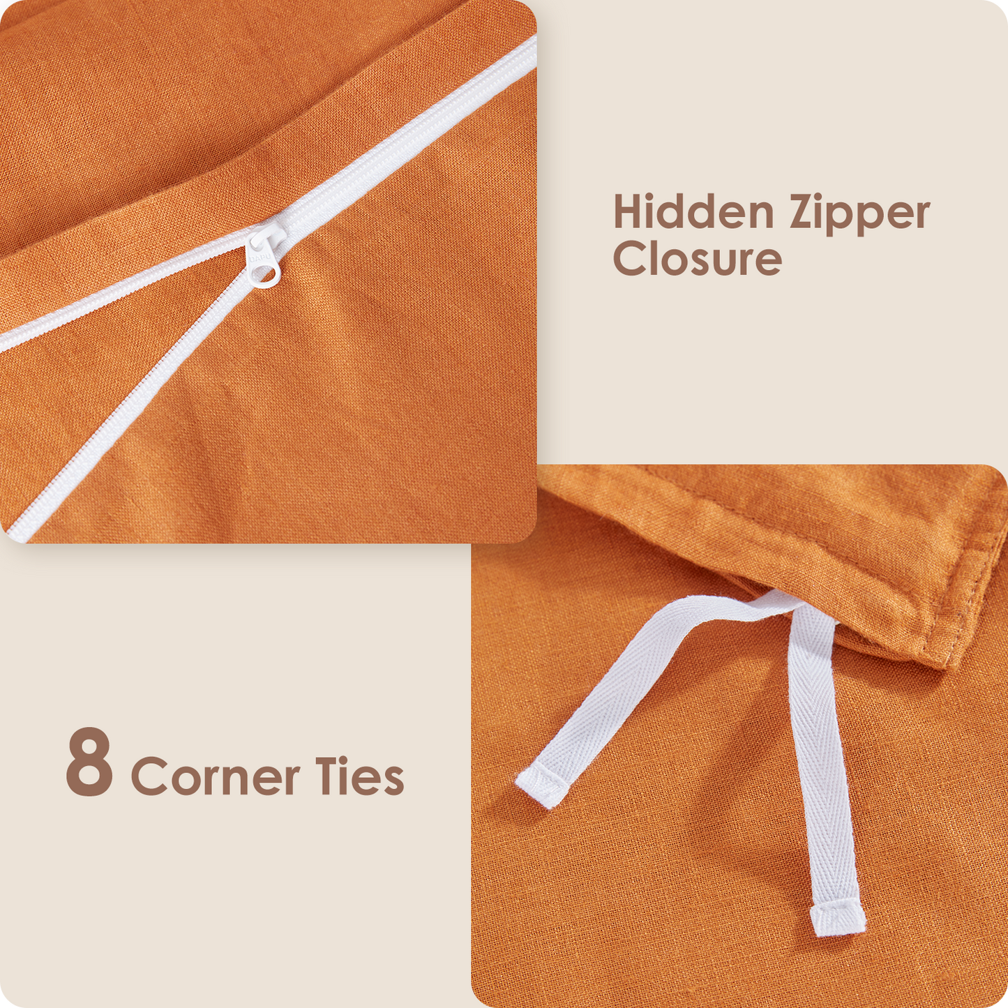 100% Linen Duvet Cover Set