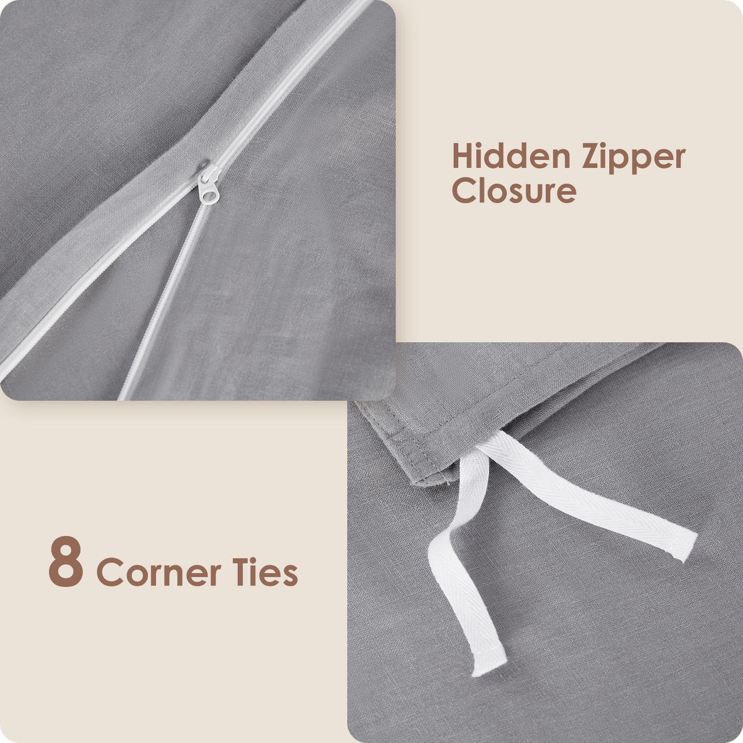 100% Linen Duvet Cover Set