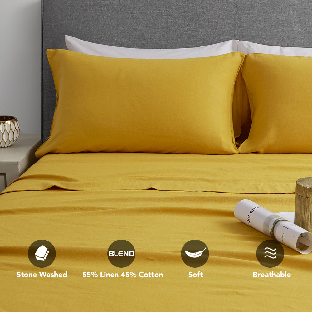Linen Cotton Blend Sheet Set