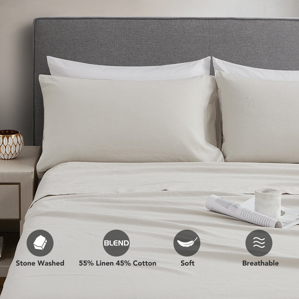 Linen Cotton Blend Sheet Set