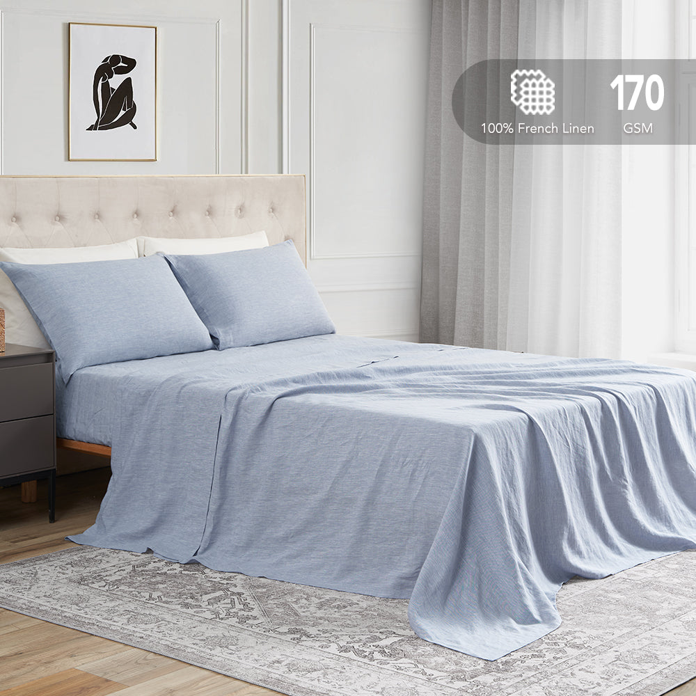 100% Yarn-dyed Linen Sheet Set