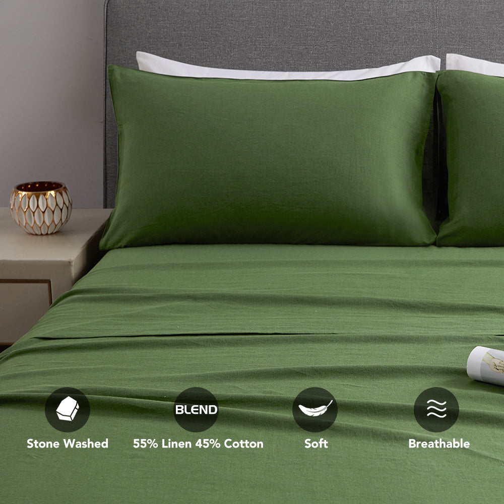 Linen Cotton Blend Sheet Set