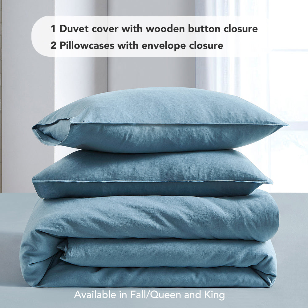 Linen Cotton Blend Duvet Cover Set