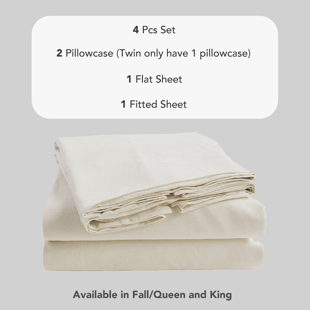 Linen Cotton Blend Sheet Set