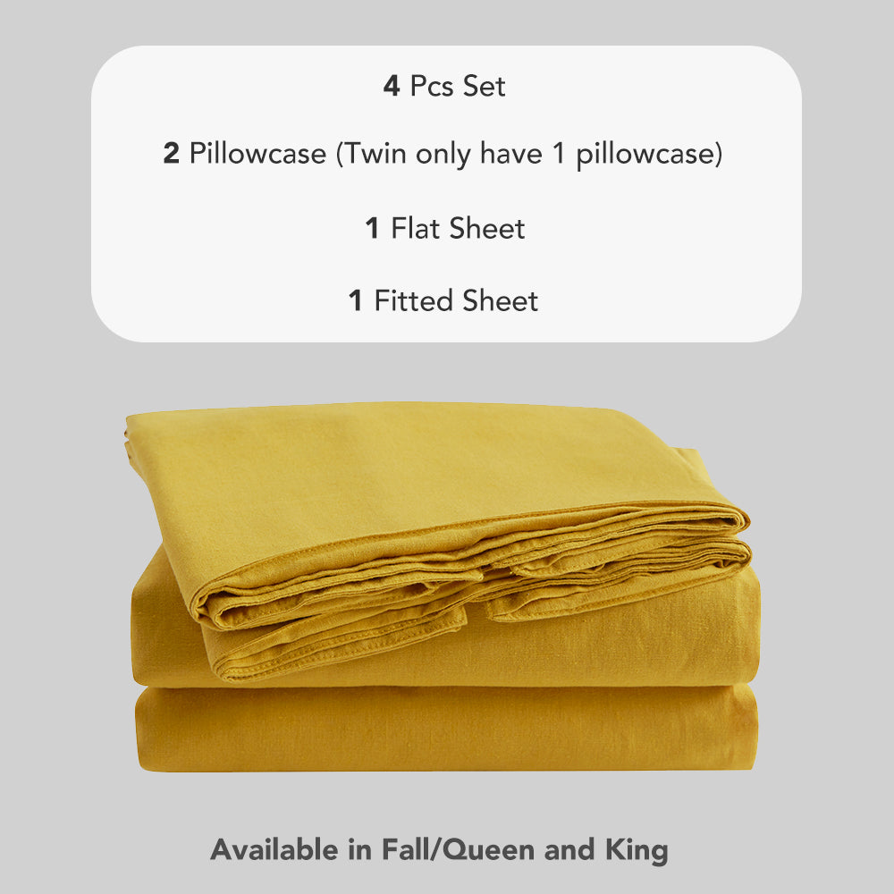 Linen Cotton Blend Sheet Set