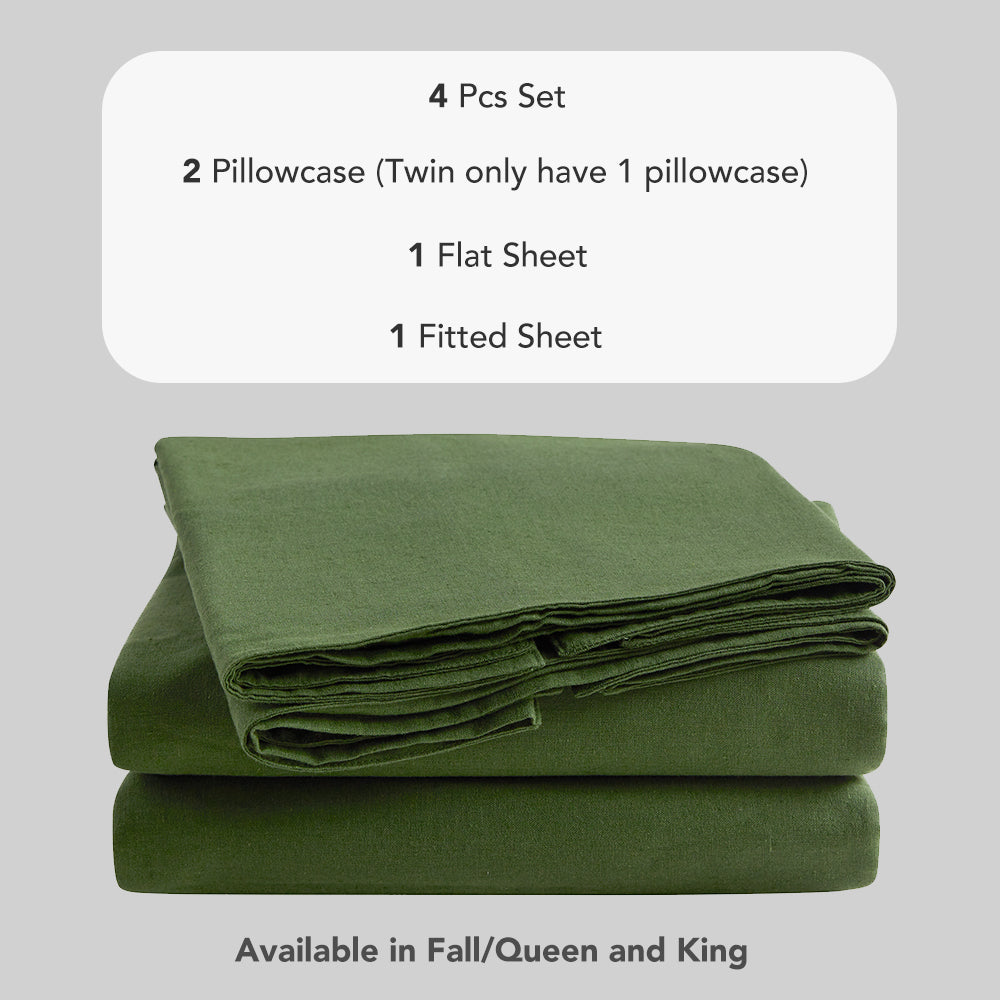 Linen Cotton Blend Sheet Set