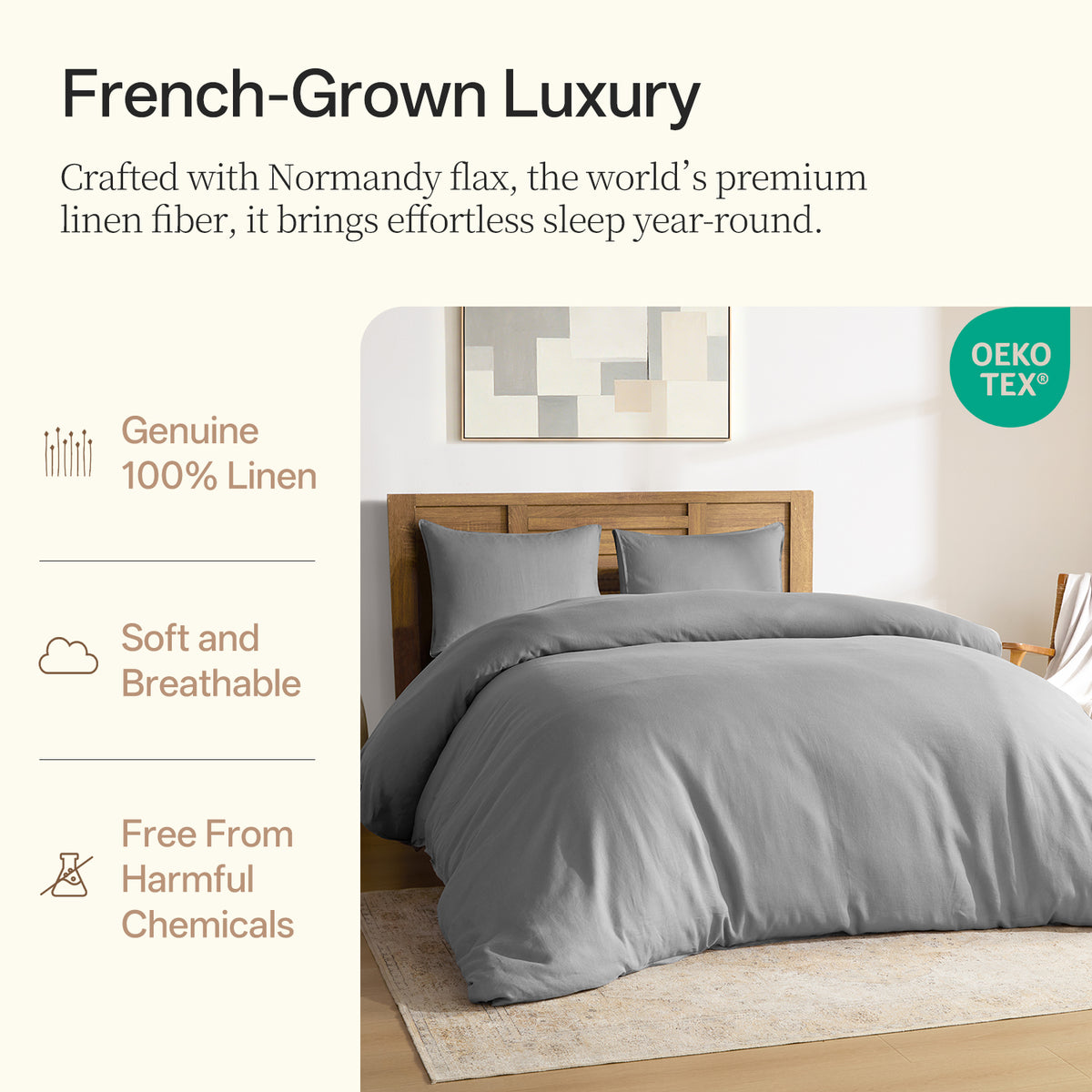 100% Linen Duvet Cover Set