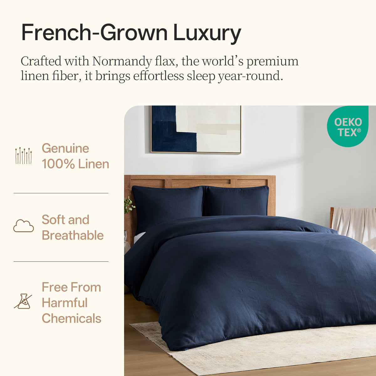 100% Linen Duvet Cover Set