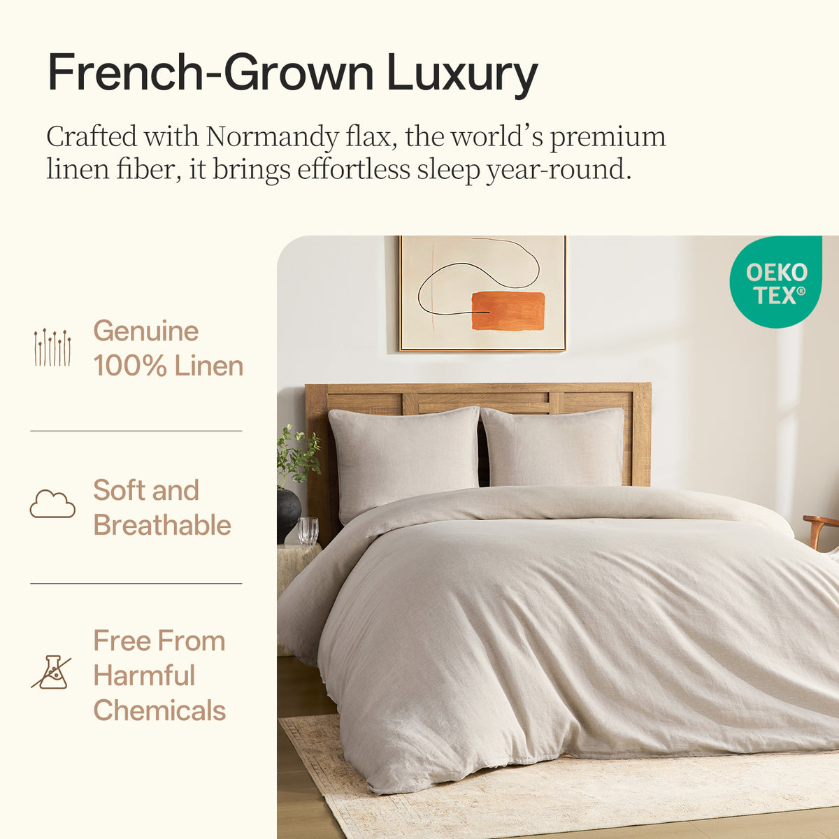 100% Linen Duvet Cover Set