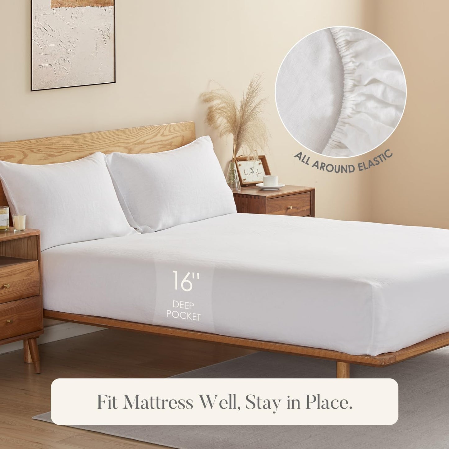 100% Linen Fitted Sheet