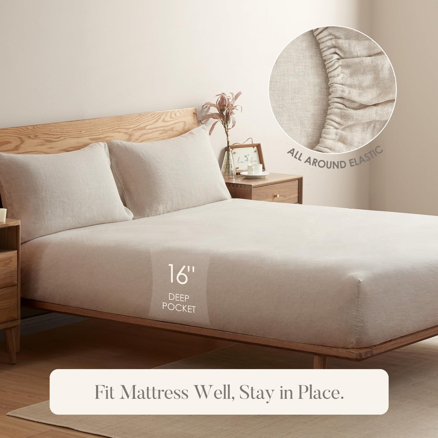 100% Linen Fitted Sheet