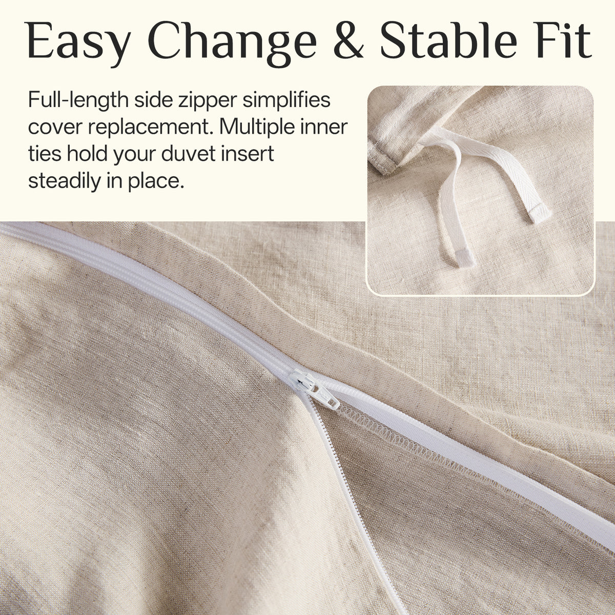 100% Linen Duvet Cover Set