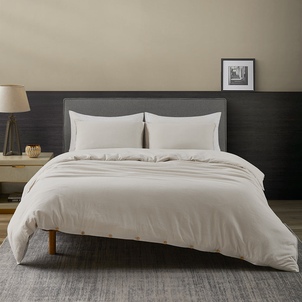 Linen Cotton Blend Duvet Cover Set