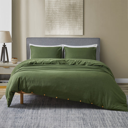 Linen Cotton Blend Duvet Cover Set