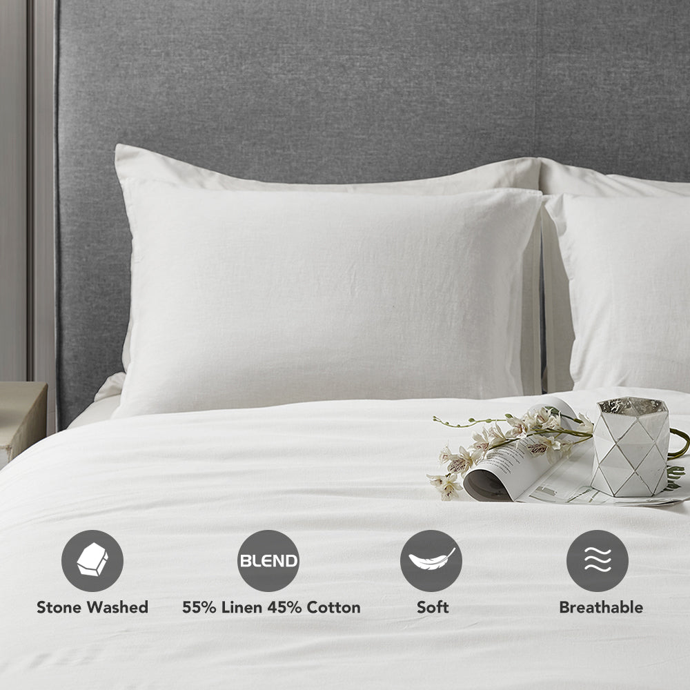 Linen Cotton Blend Duvet Cover Set