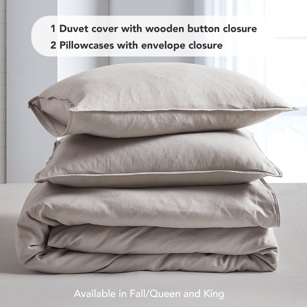 Linen Cotton Blend Duvet Cover Set