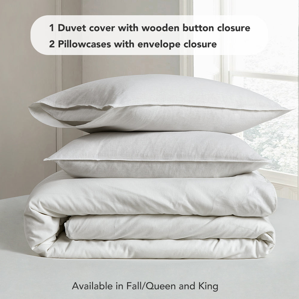 Linen Cotton Blend Duvet Cover Set