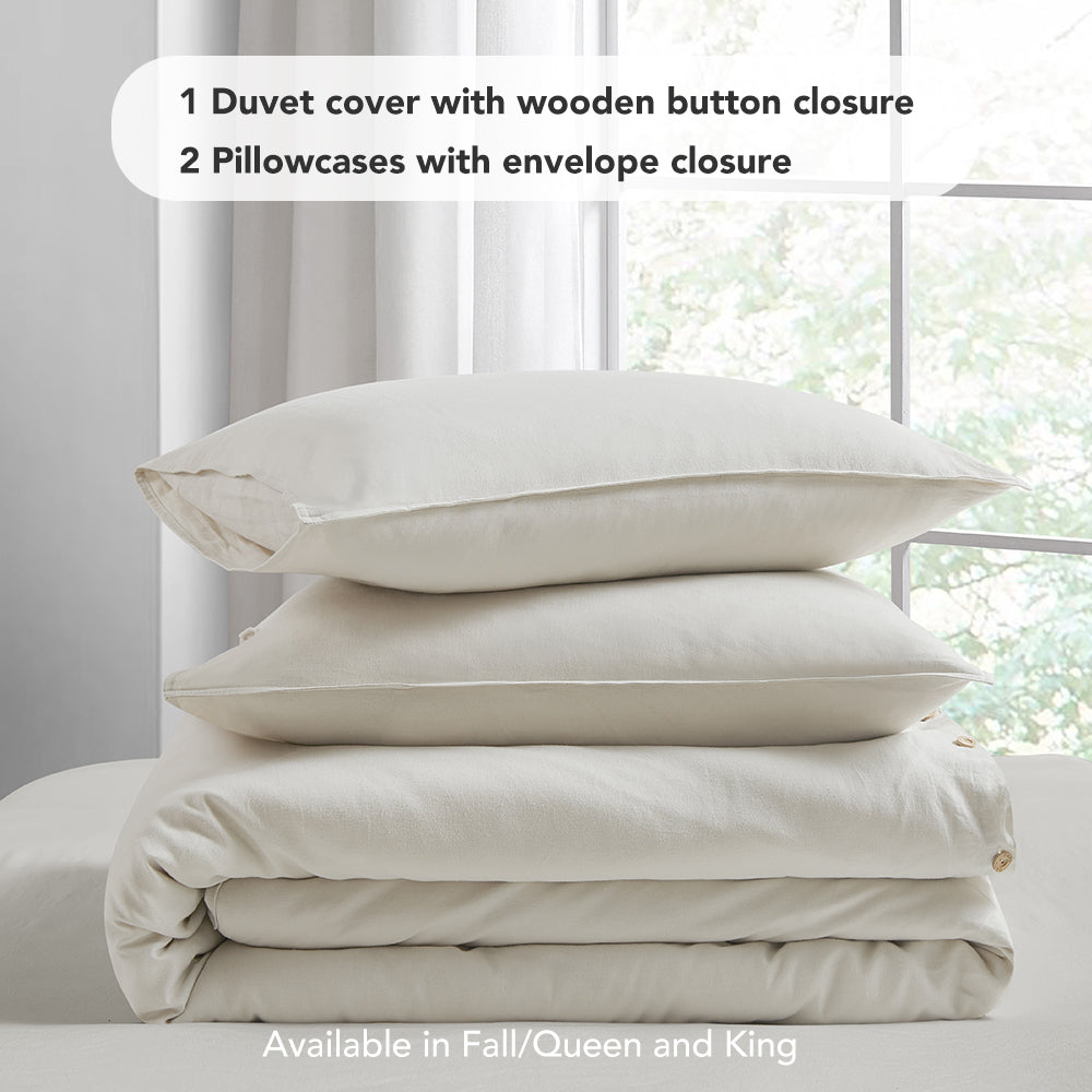 Linen Cotton Blend Duvet Cover Set