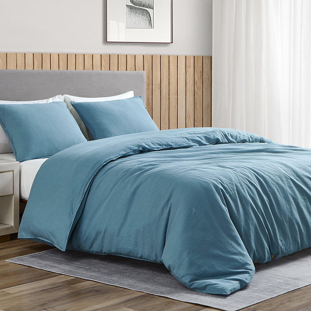 Linen Cotton Blend Duvet Cover Set