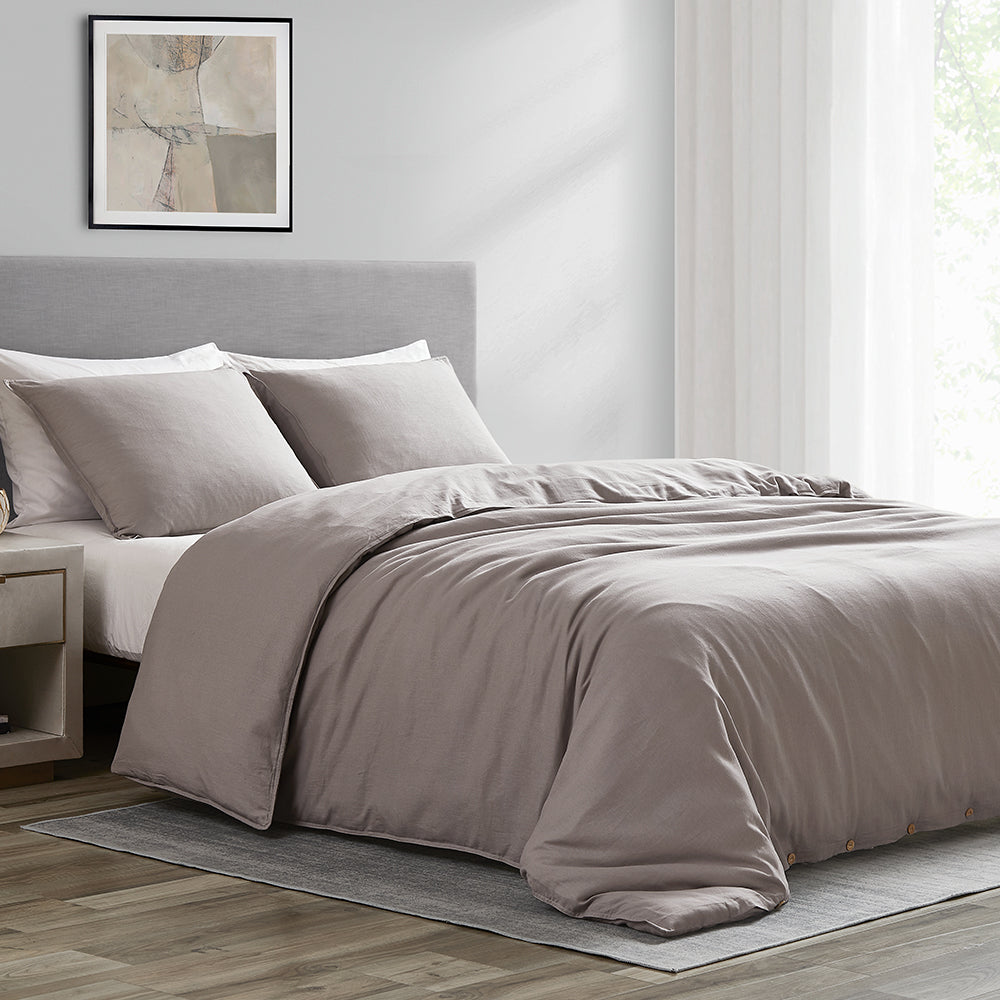 Linen Cotton Blend Duvet Cover Set