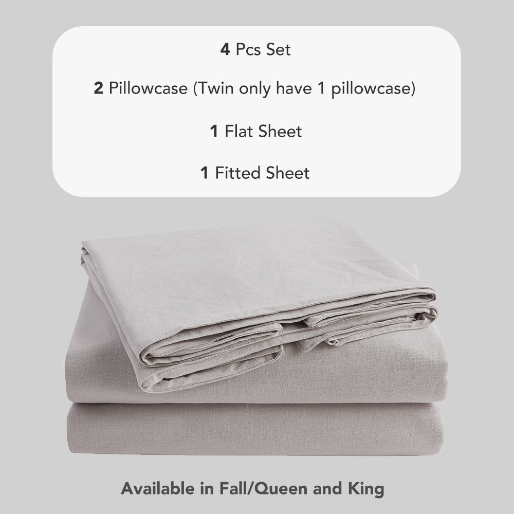 Linen Cotton Blend Sheet Set