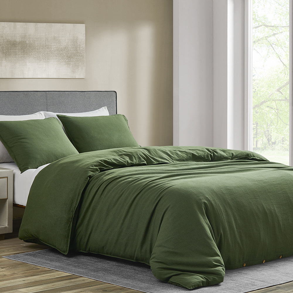 Linen Cotton Blend Duvet Cover Set