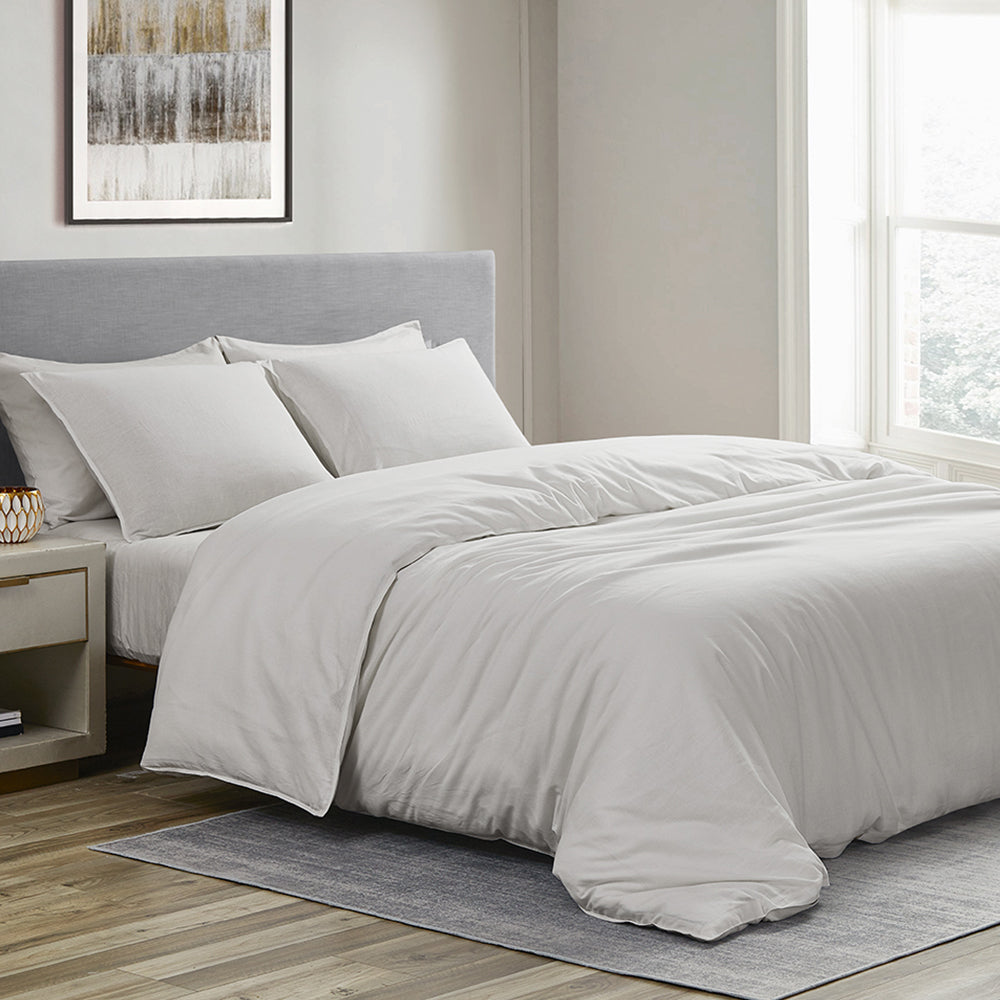 Linen Cotton Blend Duvet Cover Set