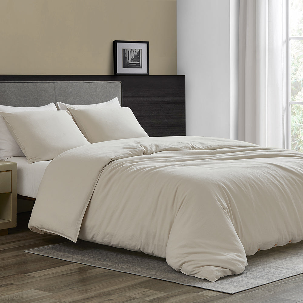 Linen Cotton Blend Duvet Cover Set