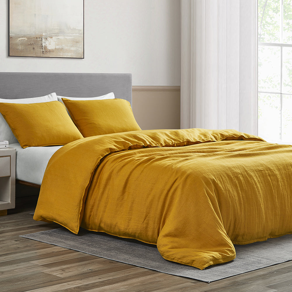 Linen Cotton Blend Duvet Cover Set